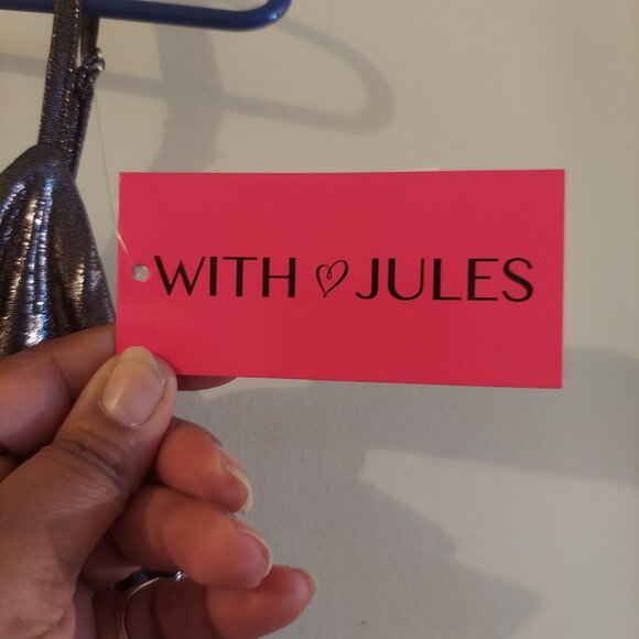 METALLIC  RUCHED MINI DRESS FOR GIRLS NWT - Picture 2 of 7